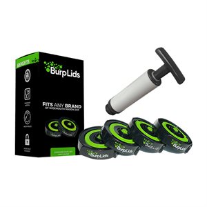 BURPLID 4 PACK - 4 LIDS -1 PUMP (1)