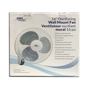 COOL WORKS WALL MOUNT OSCILLATING FAN 16'' (1)